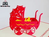 Baby Pram Greetings Card