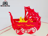 Baby Pram Greetings Card