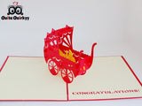 Baby Pram Greetings Card