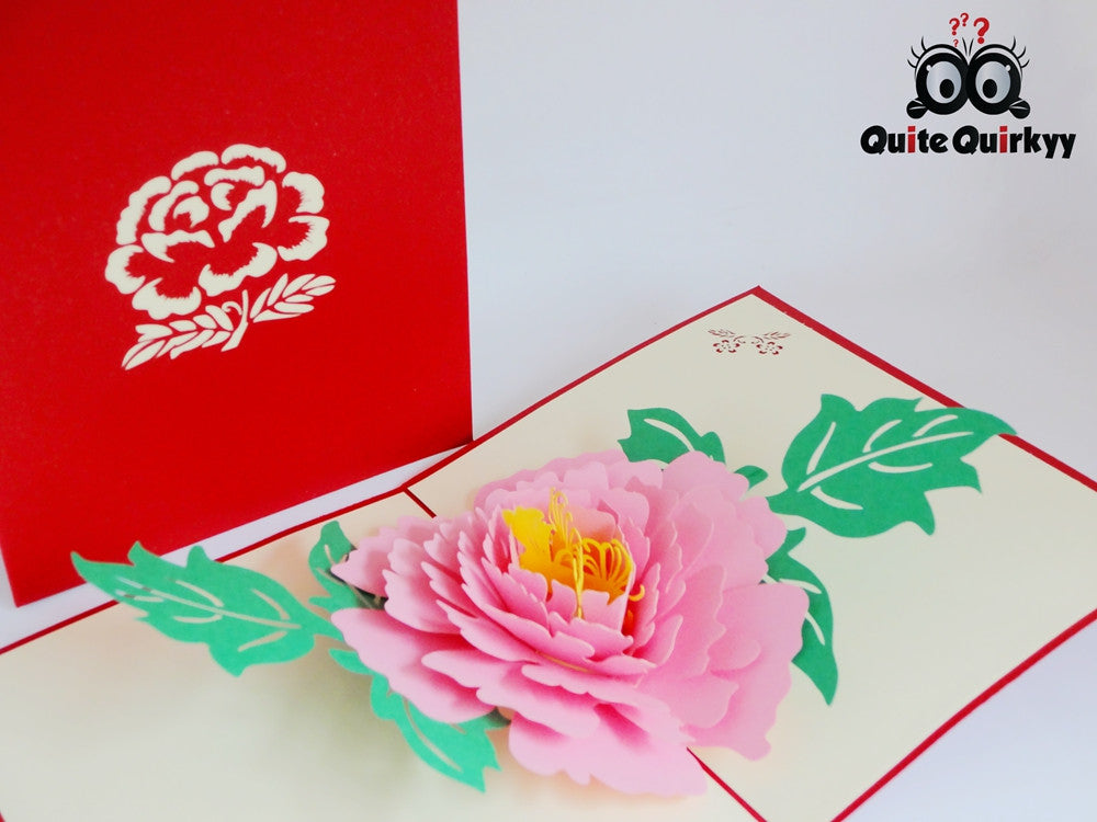 Peony Flower Greetings Card