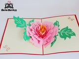 Peony Flower Greetings Card