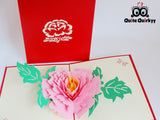 Peony Flower Greetings Card