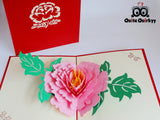 Peony Flower Greetings Card