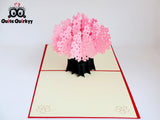 Pink Cherry Blossom Greetings Card