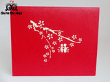Cherry Blossom With Couple Greetings Card