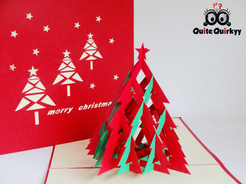 Red Christmas Tree Greetings Card