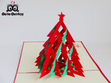 Red Christmas Tree Greetings Card