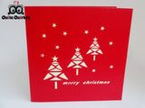 Red Christmas Tree Greetings Card