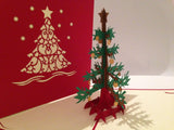 Christmas Tree with Golden Balls Christmas Card