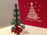 Christmas Tree with Golden Balls Christmas Card